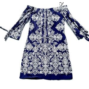 Vince Camuto Off-Shoulder Dress floral paisley print Dress cotton
